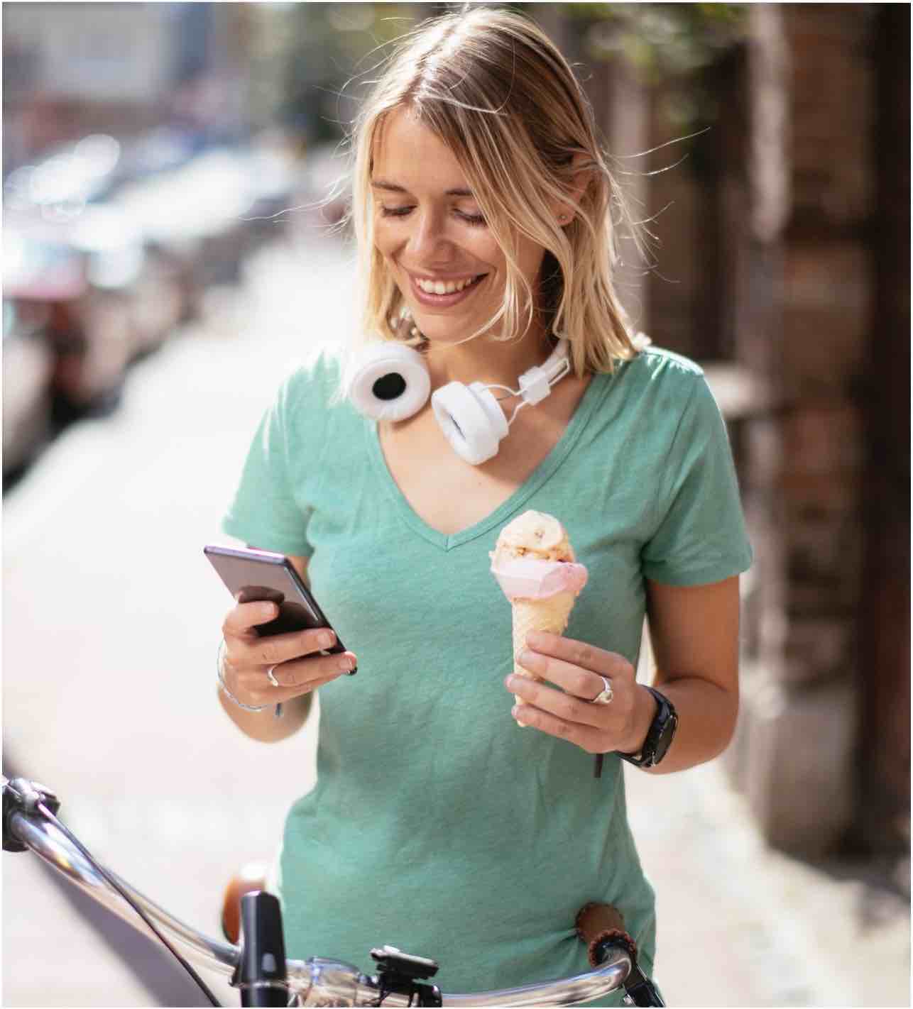 Woman holding icecream